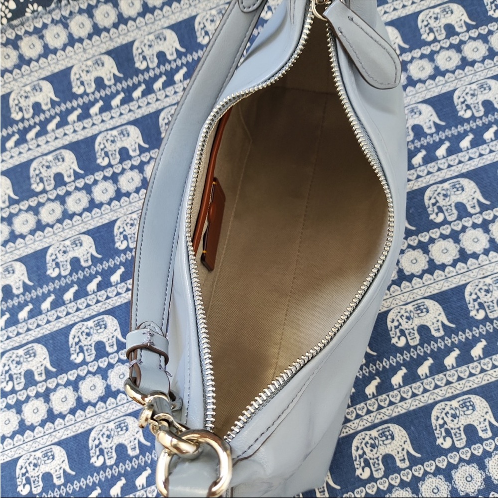 Coach Pale Blue Leather Shoulder Bag - Picture 10 of 12